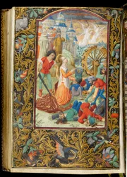 Ms 268 f.140v Martirio di Santa Caterina, c.1475